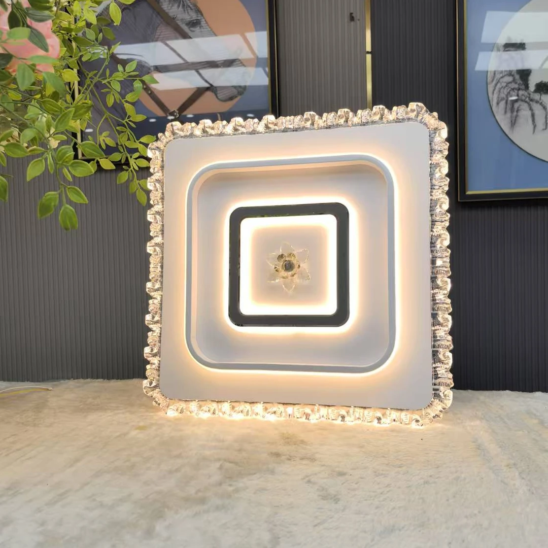 客厅灯2025新款轻奢水晶卧室吸顶灯客厅灯智能语音高级感主卧室灯