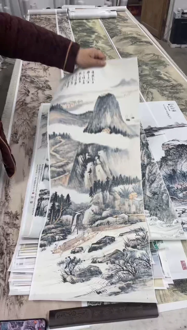 37 张大千山水 微喷复刻
