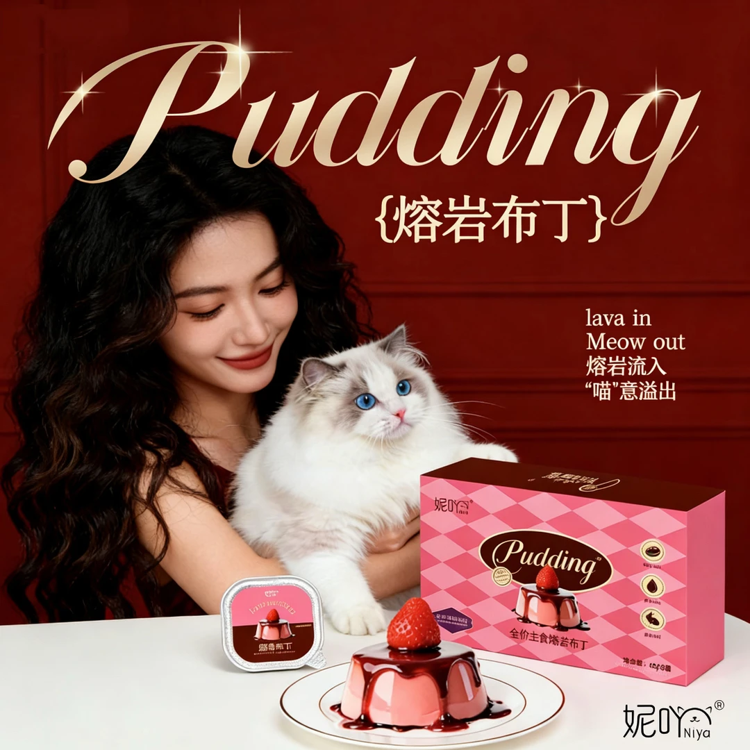 妮吖猫罐头熔岩布丁猫主食湿粮补充营养长肉发腮爆珠布丁补水解馋