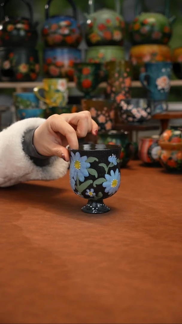 紫砂油画手绘釉下彩