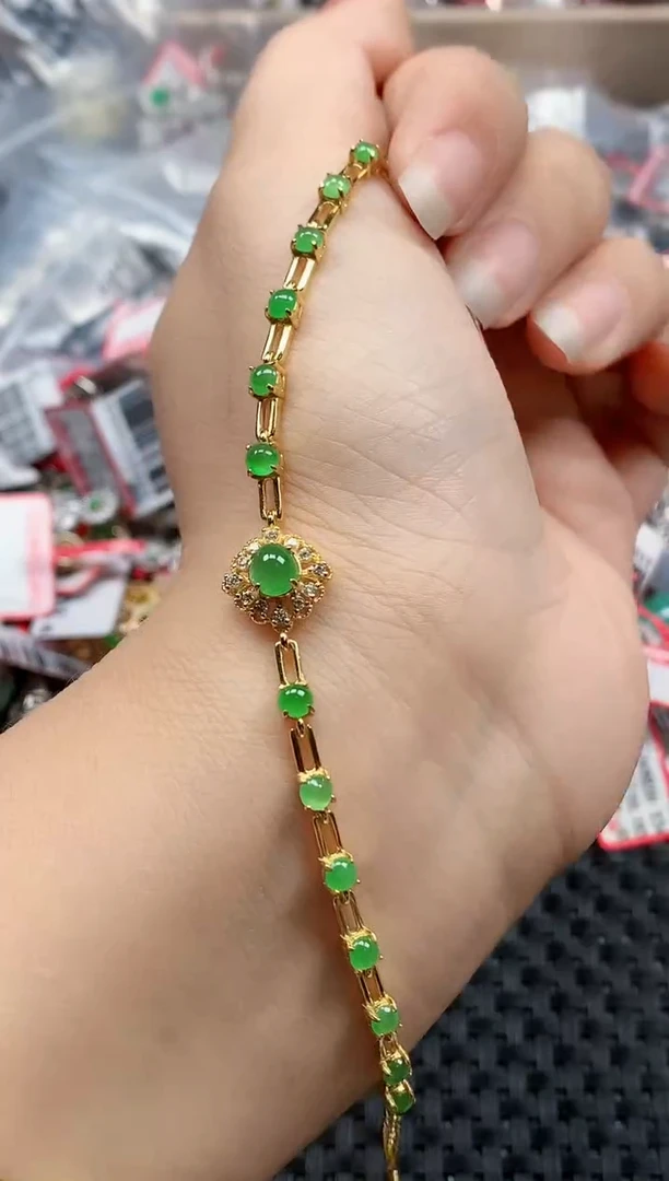 银S925镶嵌戒指翡翠天然A货缅甸翡翠