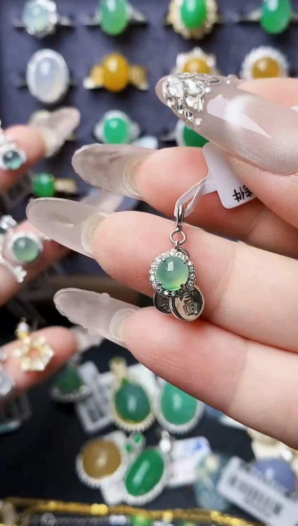 银S925镶嵌戒指翡翠0112