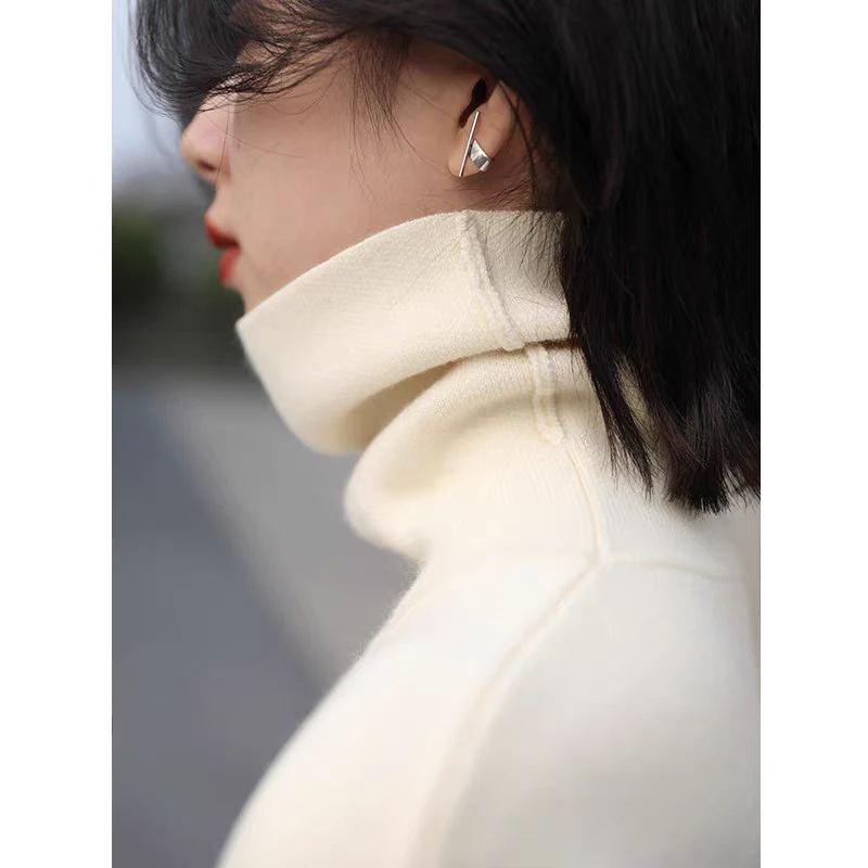 「青和月服饰」秋冬季新款软糯质感高领打底针织毛衣简约纯色内搭女