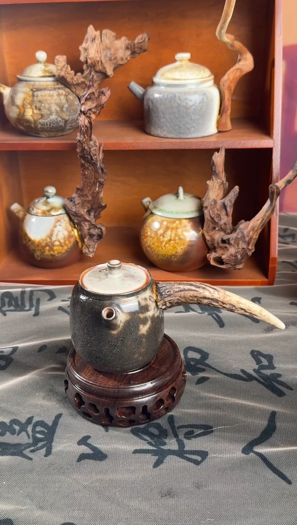 创意手作柴烧茶壶
