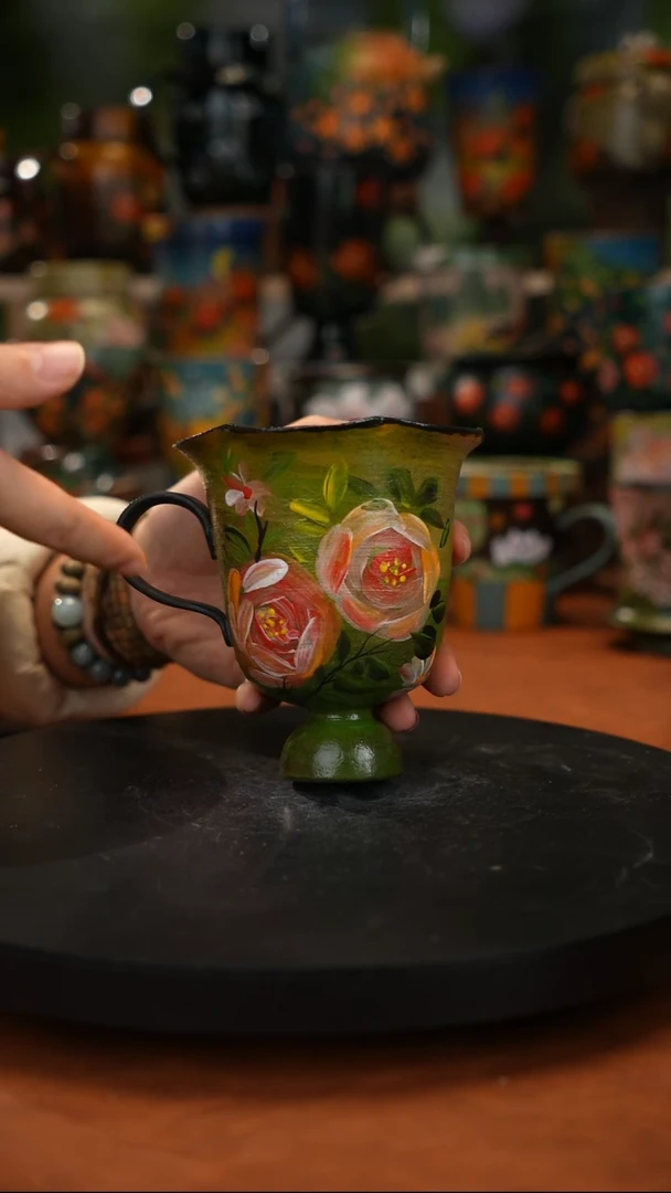 紫砂油画手绘 釉下彩