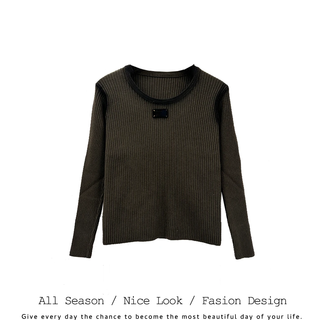 983    时尚拼接撞色修身圆领套头舒适百搭长袖      款号#8853