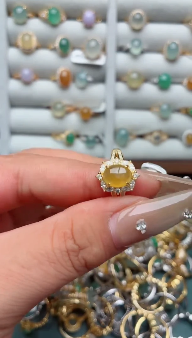 银S925镶嵌戒指翡翠.