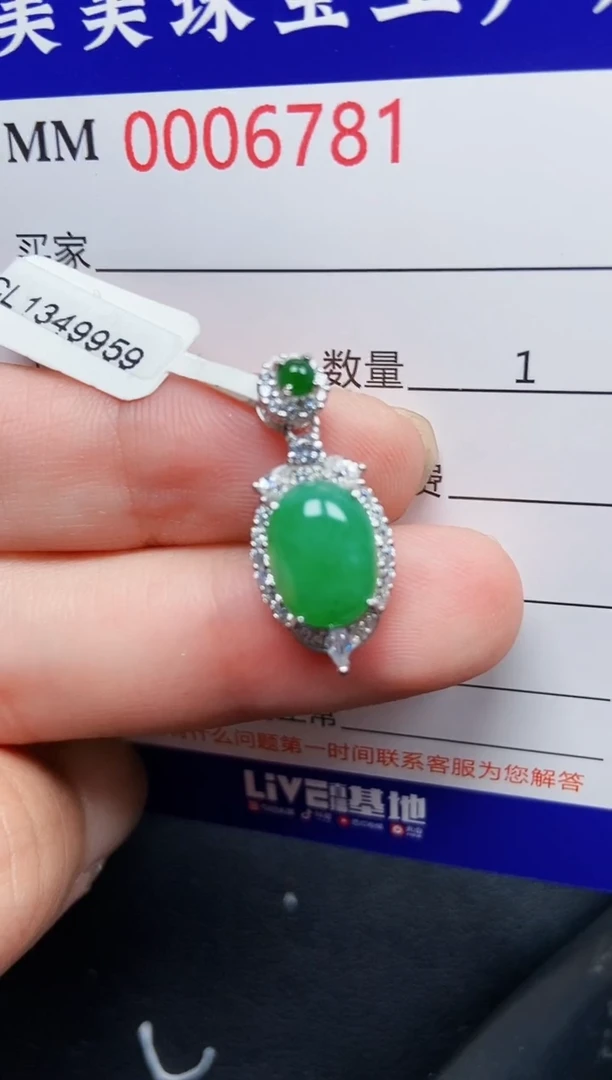 翡翠银S925镶嵌颈饰6781