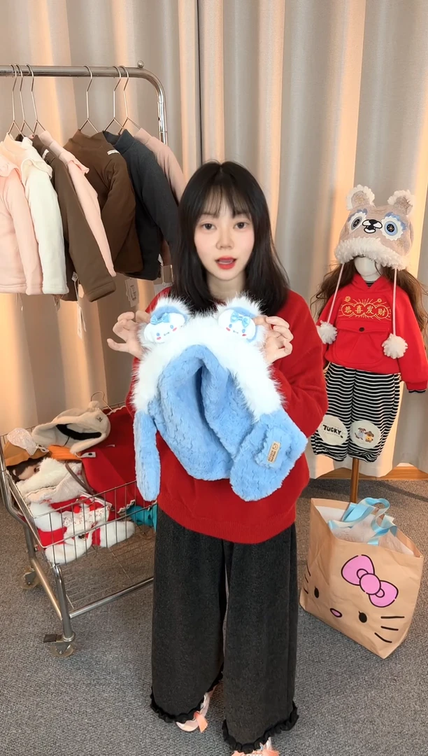 儿童帽子围巾二合一A527