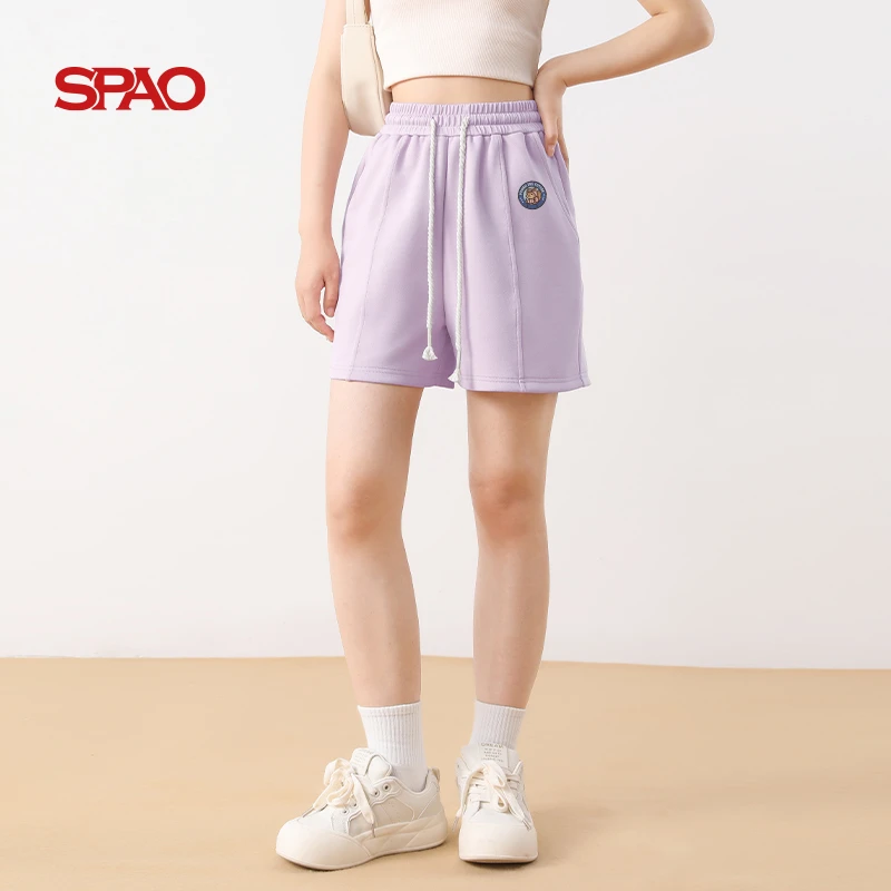 SPAO韩国同款珠地短裤女2025年夏季流行辣妹显瘦休闲透气运动裤YC