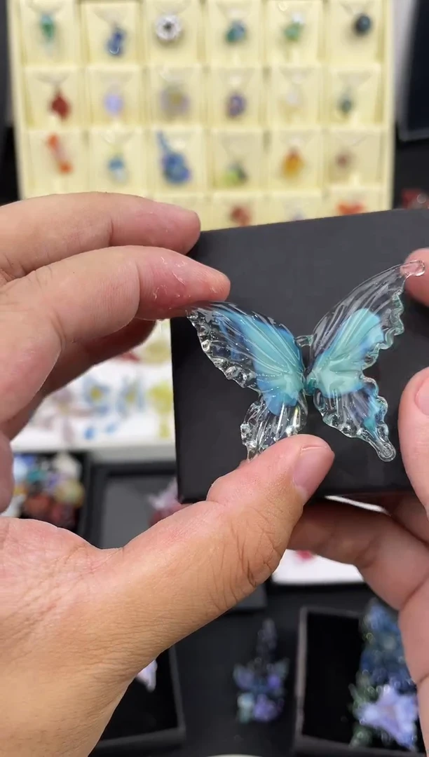 手工艺品琉璃蝴蝶琉璃吊坠