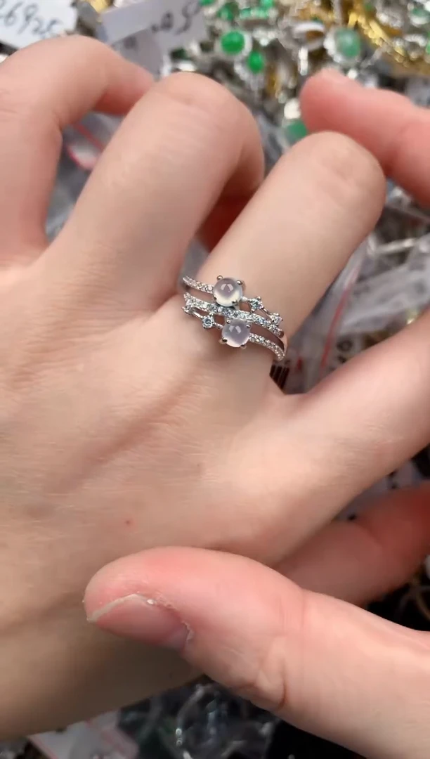 银S925镶嵌戒指翡翠111              4