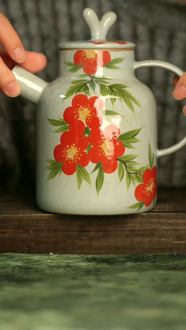 釉下彩陶瓷青诗集手工手绘瓷器