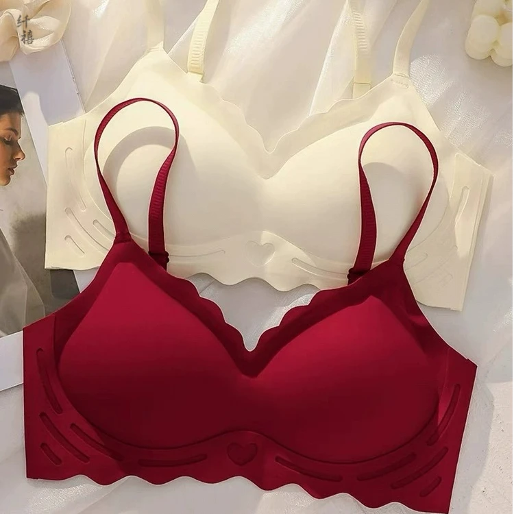 红色内衣女结婚新娘小胸内裤套装无痕聚拢收副乳文胸罩2025爆款