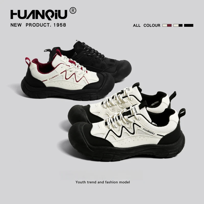 环球安可拉红丑萌老爹鞋男款2025春秋季新款运动鞋户外厚底登山鞋