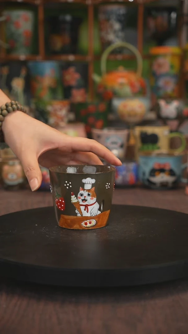 紫砂油画手绘釉下彩