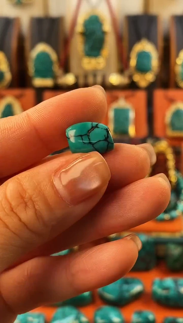 未镶嵌绿松石.网花 单颗  12.6*10.*7.6mm