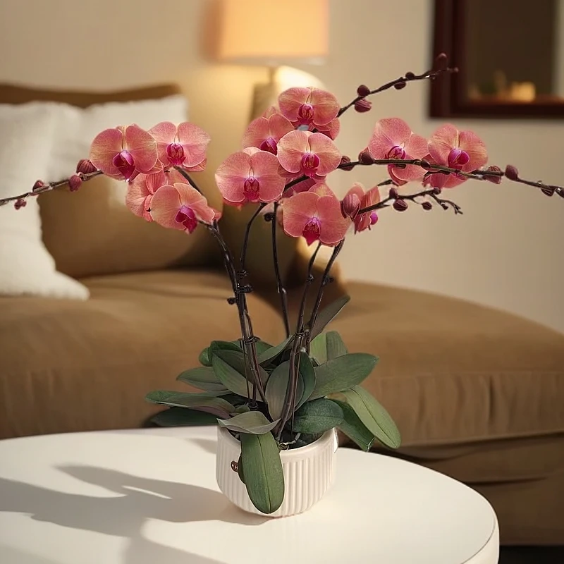 蝴蝶兰【欣欣向荣】肉粉色大花型室内种植观赏送礼带花发货