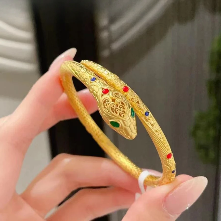 珐琅古法黄金手镯送礼好物