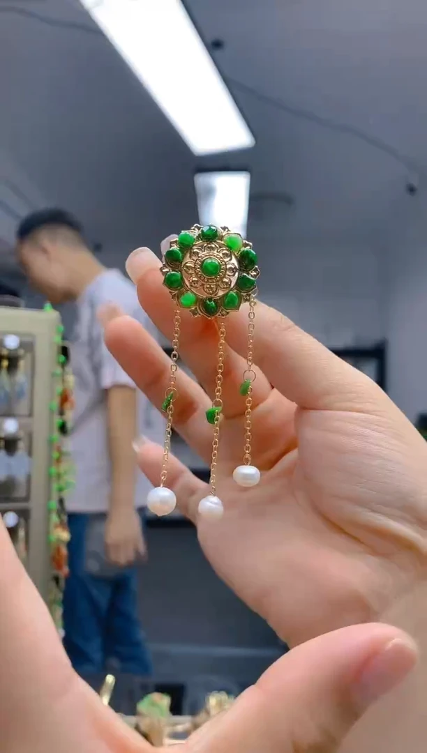 【闪购商品】翡翠耳饰合金252翡翠发簪