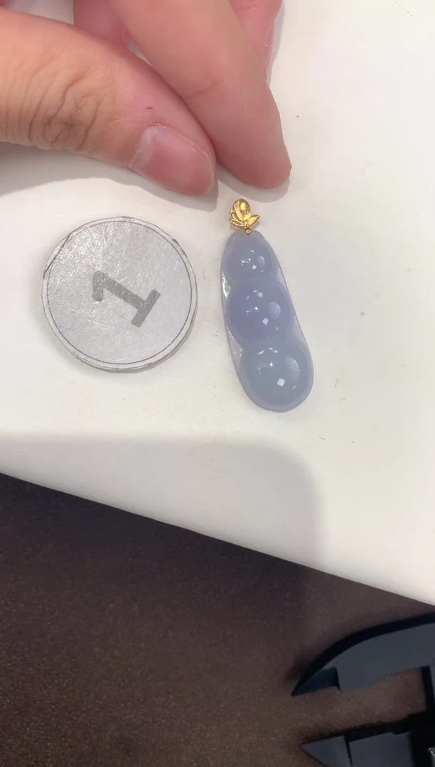 颈饰18K金镶嵌翡翠天然缅甸A货翡翠