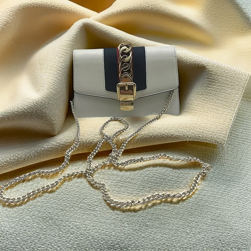 95新 GUCCI/古驰  白色 迷你  塞尔维亚 链条包 1315 7540