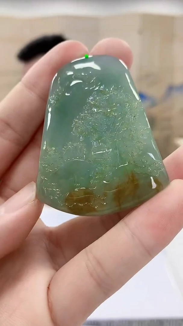 【闪购商品】定制翡翠未镶嵌5152bb-毛货挂件96