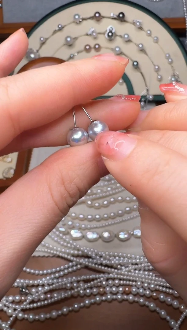 【闪购商品】海水珍珠耳饰银S925镶嵌2号特惠真多麻耳钉