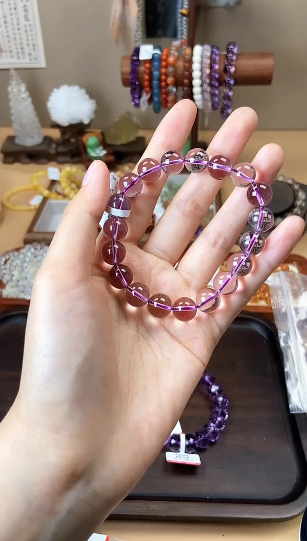 水晶手链未镶嵌10.5mm天空之境玻利维亚紫水晶