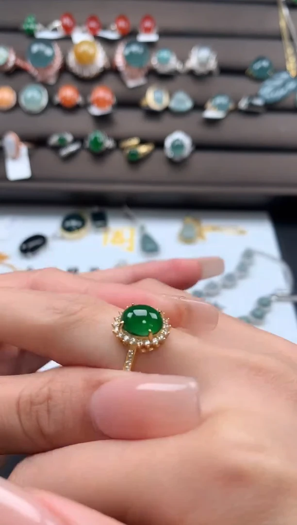 【闪购商品】翡翠戒指银S925镶嵌3123131