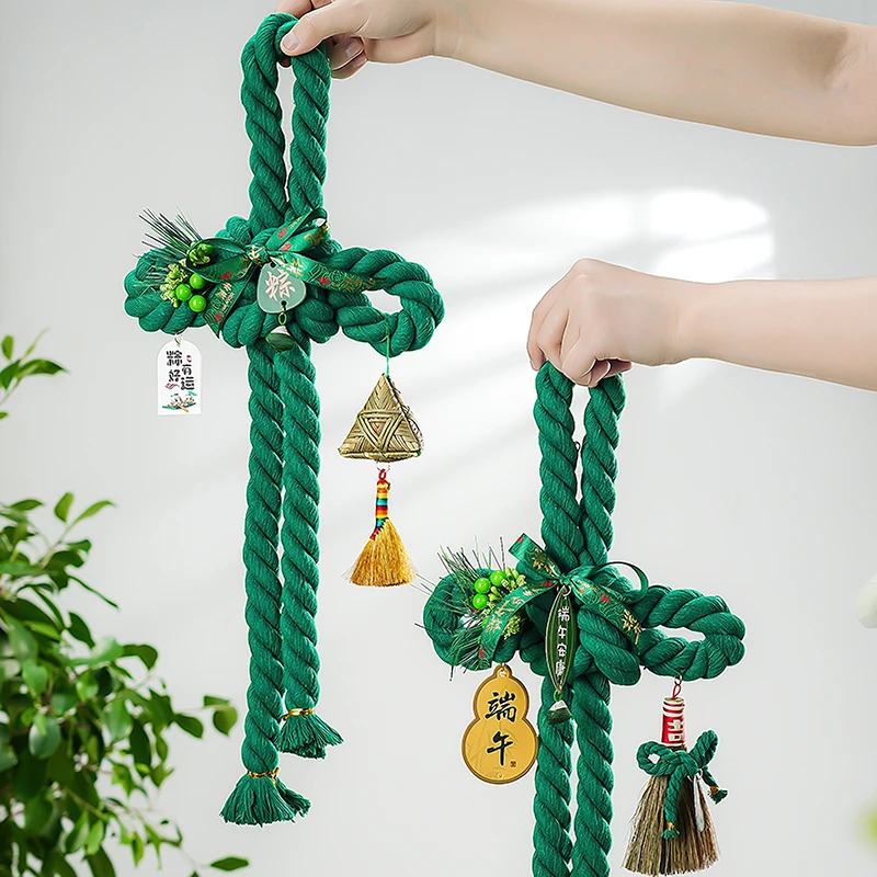 端午节艾草门挂万字结门把手入户门铃铛装饰香包香囊手工挂件挂饰