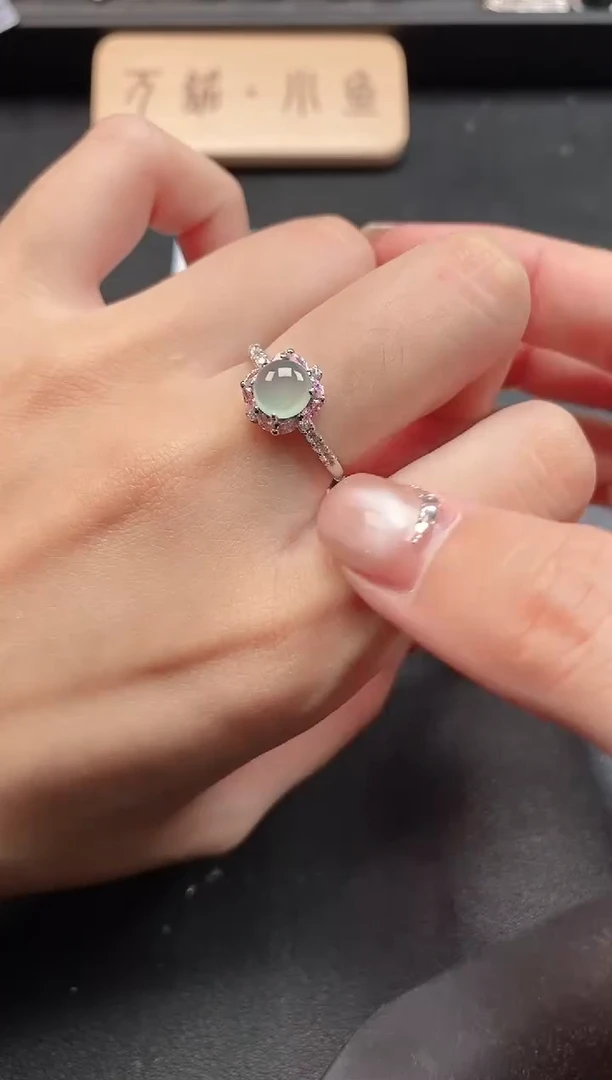 银S925镶嵌戒指翡翠51151