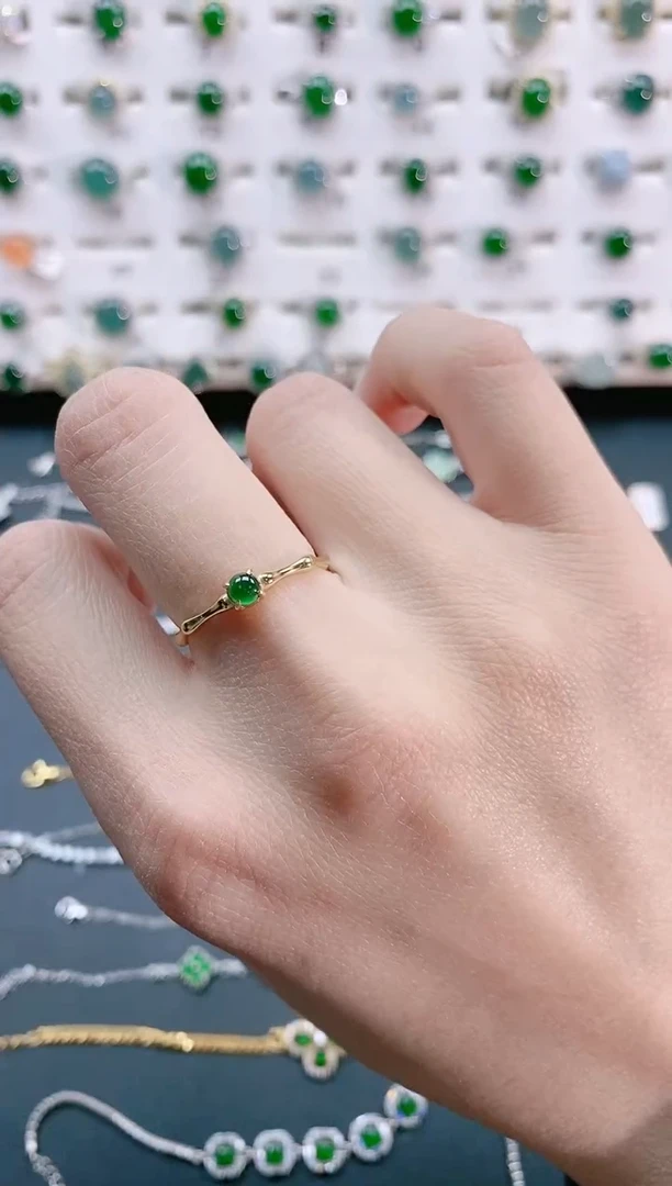 【闪购商品】翡翠戒指银S925镶嵌天然翡翠