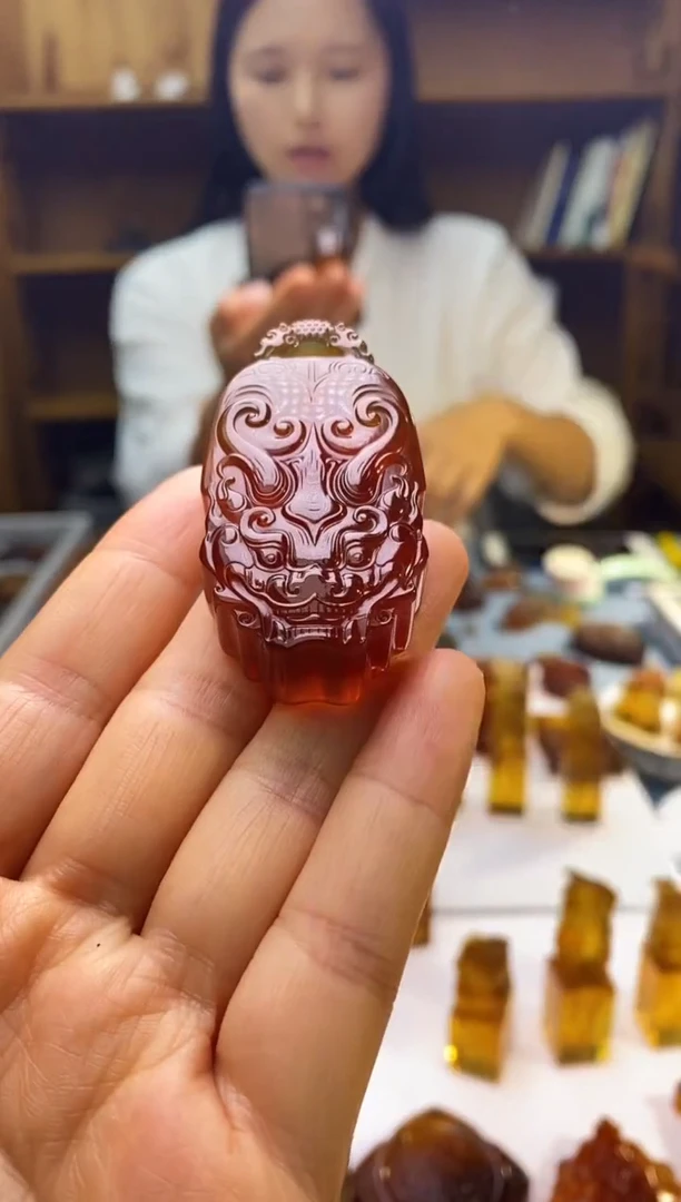琥珀颈饰未镶嵌SN63-63（仿古·貔貅）