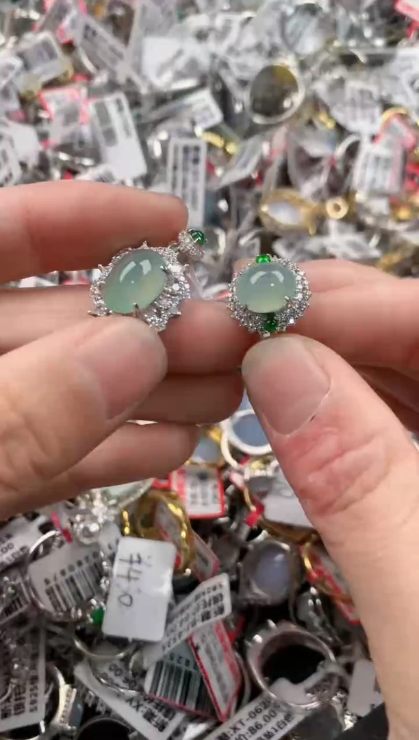 银S925镶嵌戒指翡翠555----4