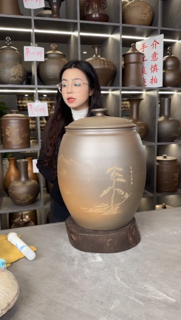 【闪购商品】罐本陶手作坭兴陶8斤茶叶罐手工痕迹