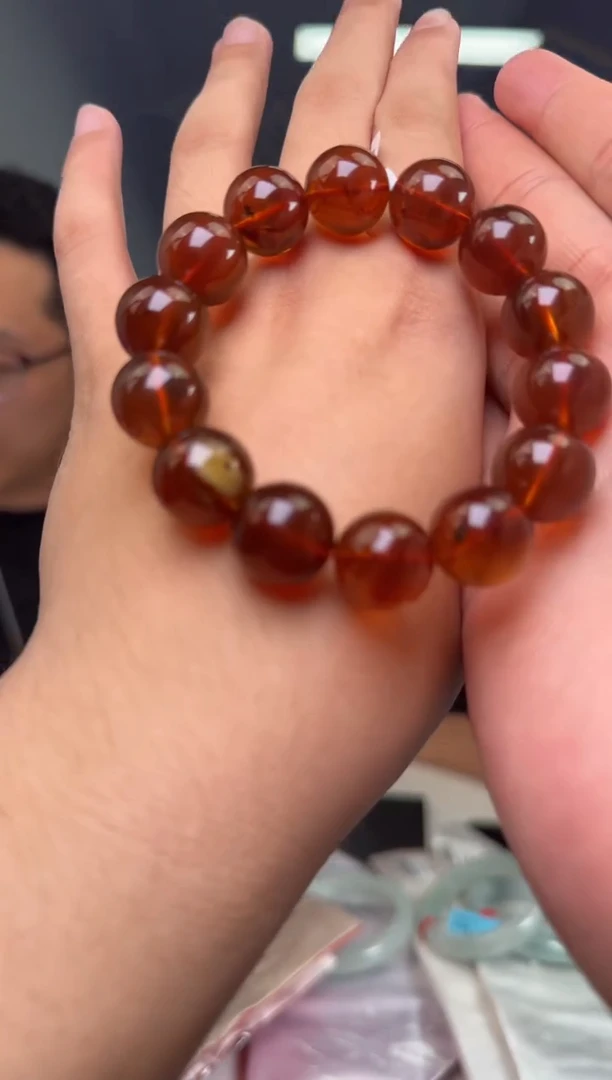 【闪购商品】琥珀手串未镶嵌缅珀单圈手串14-15mm