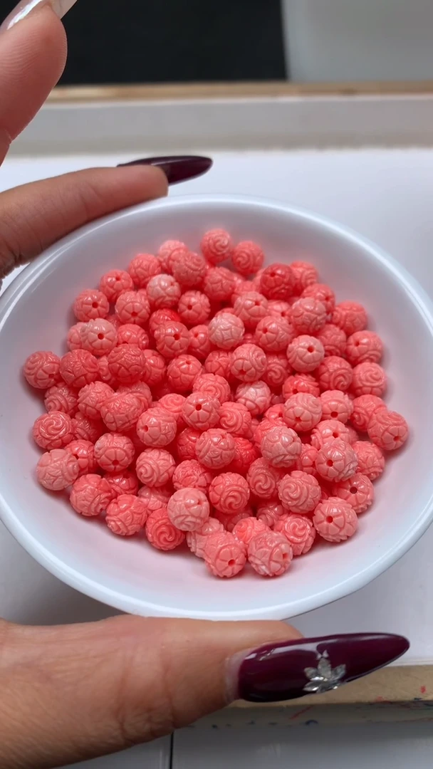 未镶嵌散珠拼合珍珠（马贝珠）C656 女 皇 贝 玫瑰花 7mm10个5.8元