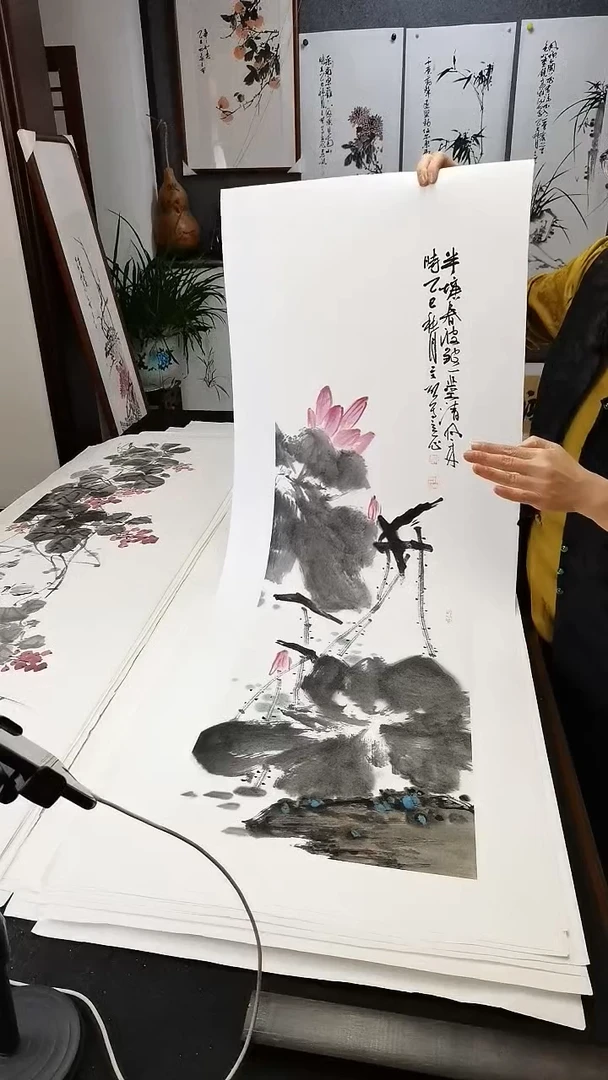 半塘春波皱110*35cm