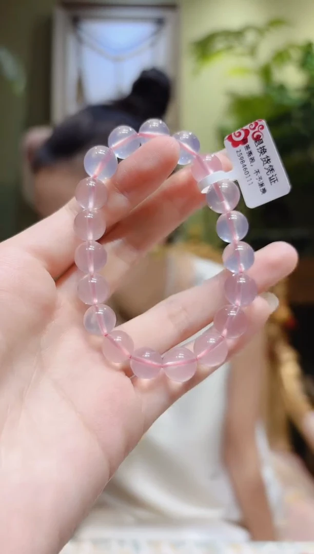 【闪购商品】水晶手串未镶嵌粉水晶手串036/10.1
