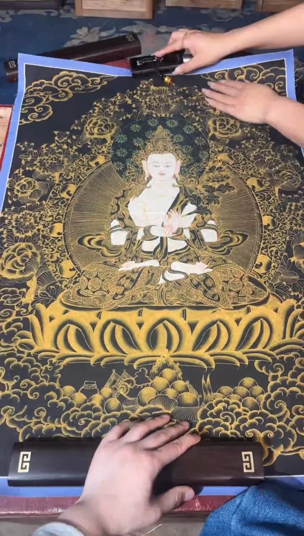 卷轴画龙妹的唐卡tk16
