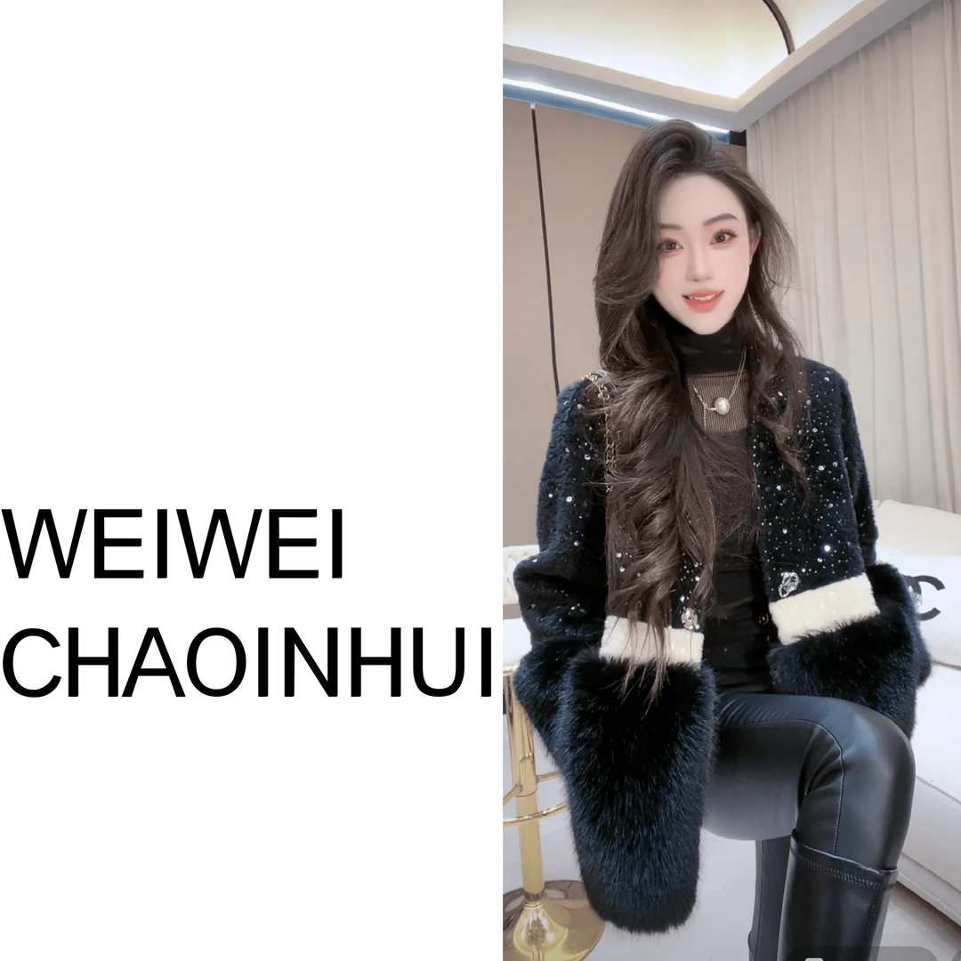 意模【薇薇欧货】冬季【璀璨星河】轻奢名媛亮片外套-31161813