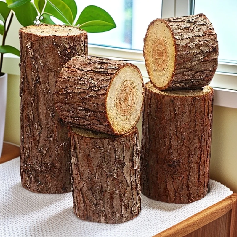 带皮天然杉木桩石斛种植原木木桩附生植物种植木桩室内室外送苔藓