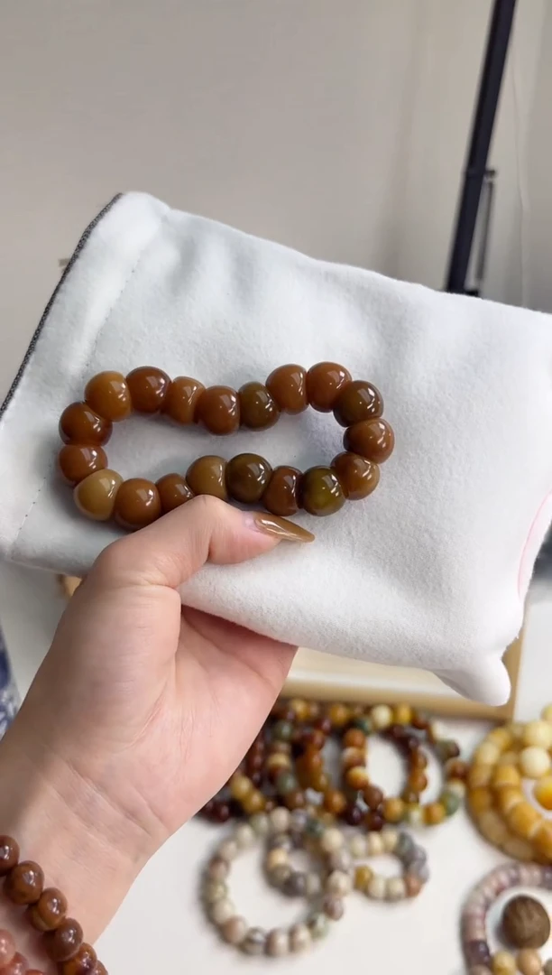 手串菩提根/象牙果h52玉化蒜瓣大肠15mm手串