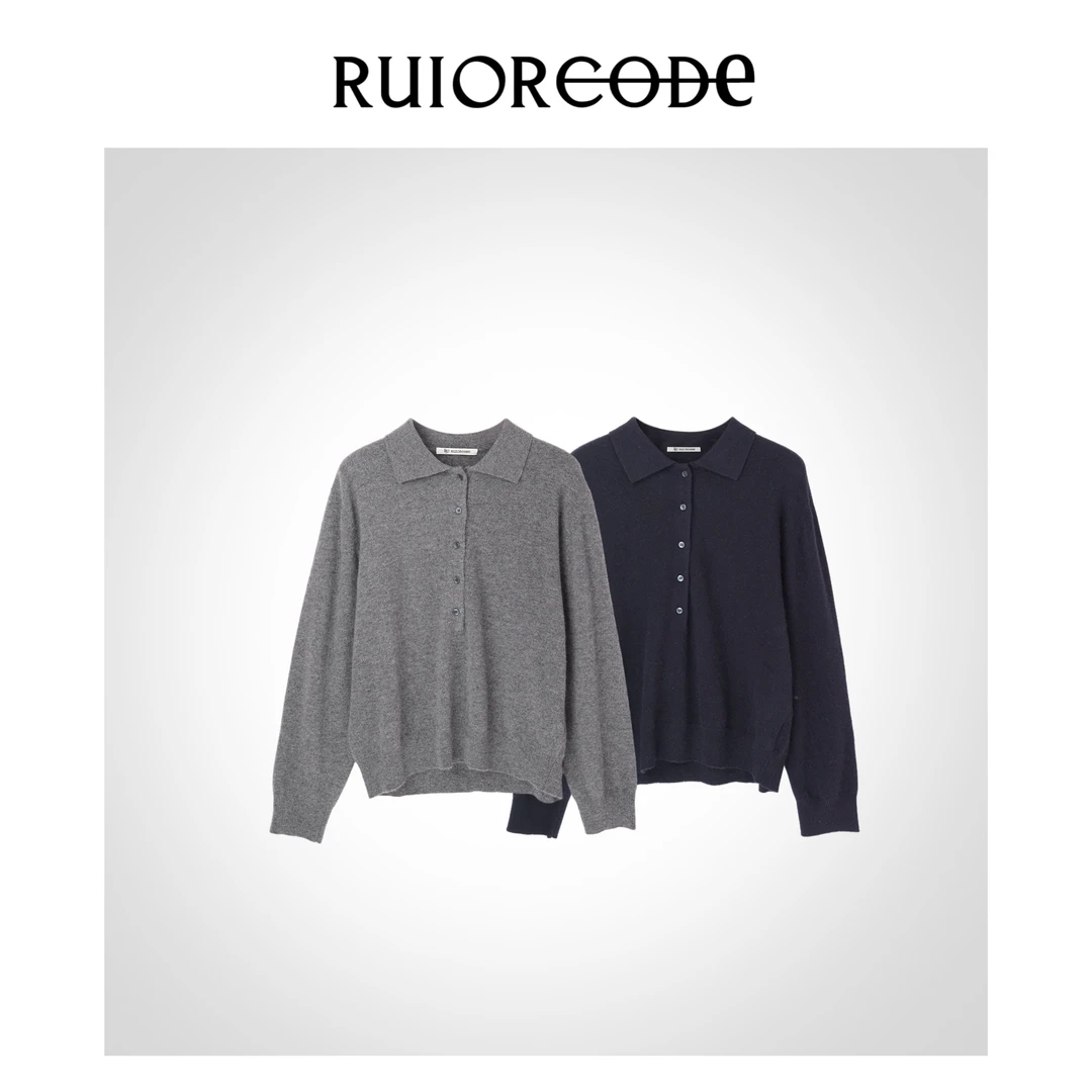 【RUIORCODE】低调简约polo领小标装饰羊毛针织衫 理性消费#
