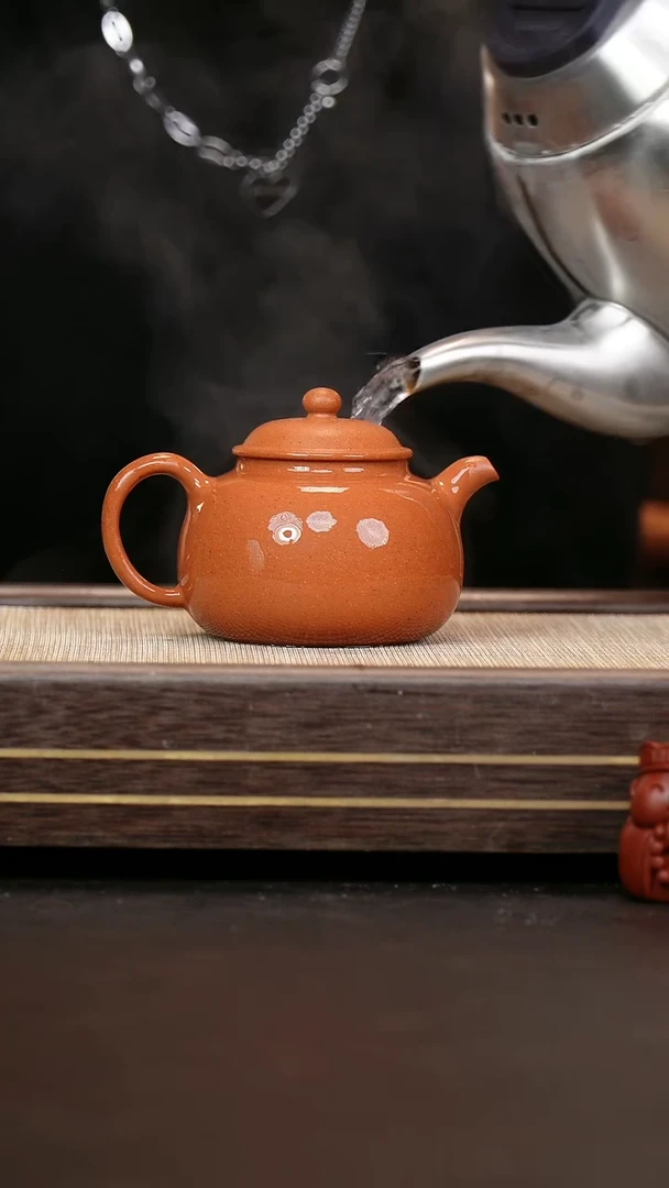 茶壶紫砂红泥  掇球  全手工