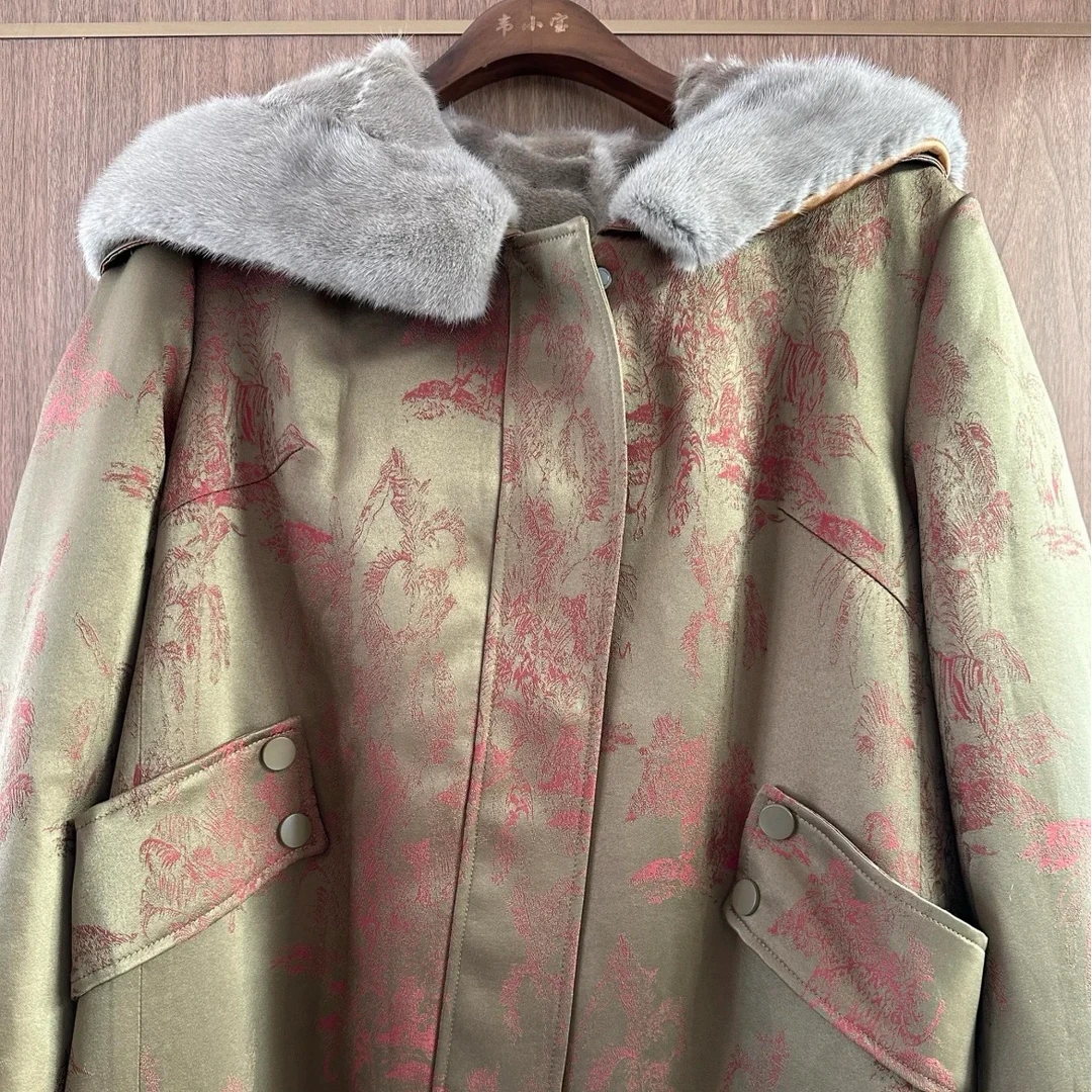 水貂毛皮一体派克服-2341118301