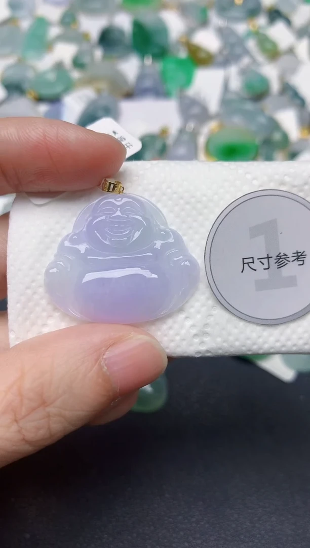 颈饰18K金镶嵌翡翠天然缅甸A货翡翠