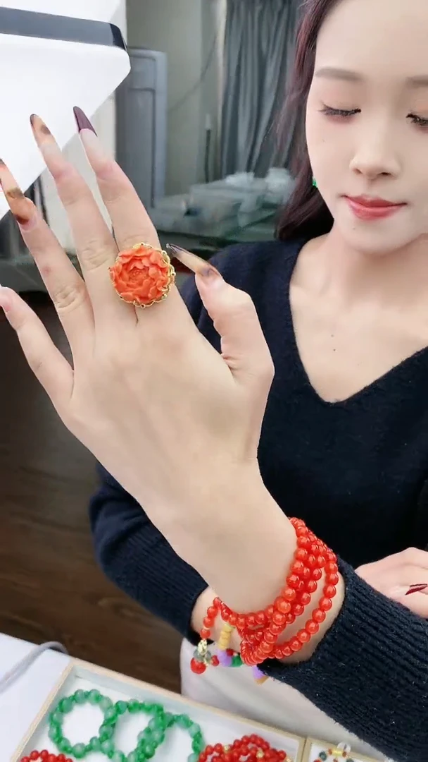 【闪购商品】翡翠戒指14K金镶嵌J21戒指