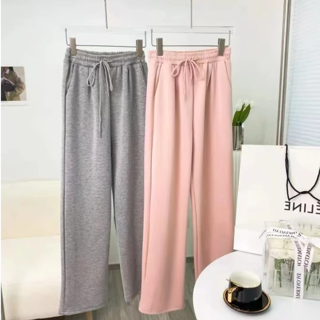 爱【裤子】休闲宽松高腰垂感直筒裤显瘦百搭外穿时尚